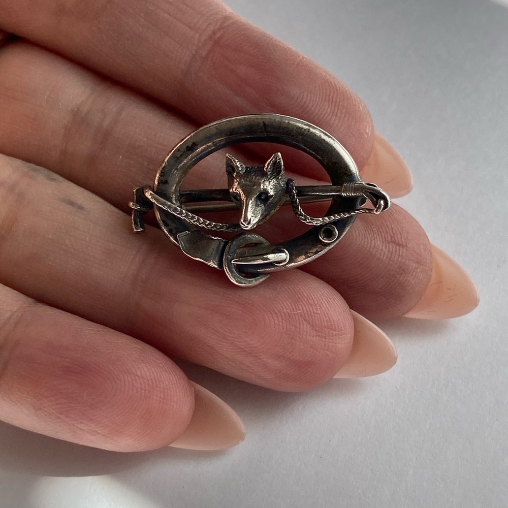 NFT, 1800’s Sterling Master’s Whip, Fox-Hunting Brooch/Stock Pin, Dressage